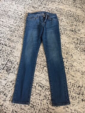 Aeropostale Women's Straight-Leg Jeans in Dark Blue Wash